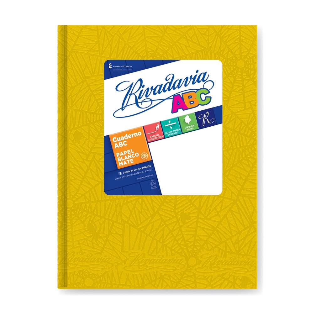 [6351911] CUADERNO ABC ARAÑA 19x23,5 RIVADAVIA T/D AMARILLO - 50 Hjs Rayadas