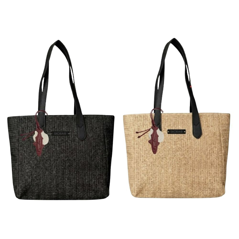 BOLSO PLAYERO SKORA CROCHET CON COLGANTE 26x27x10 CM