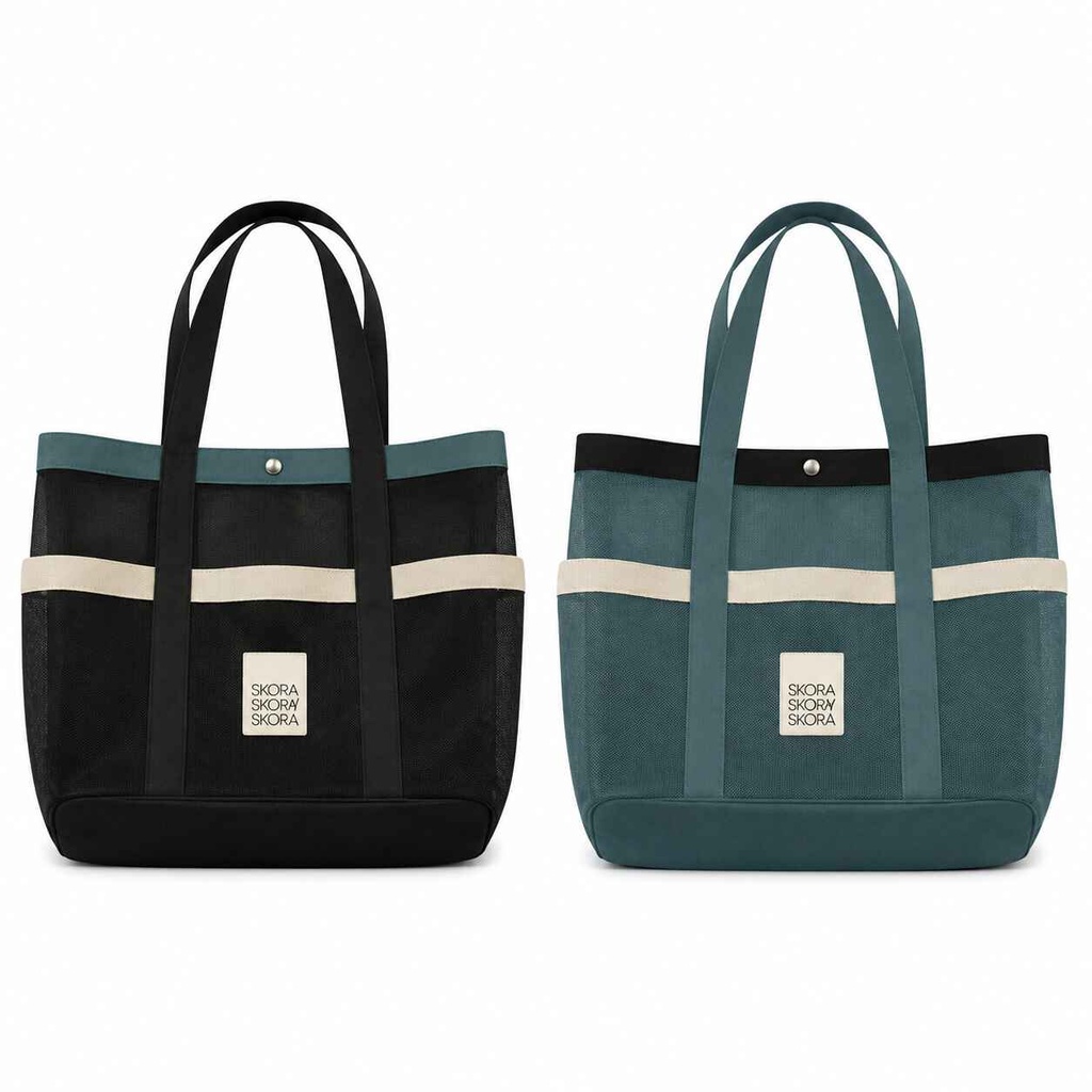 BOLSO PLAYERO SKORA MESH CON BOLSILLOS 48x35x15 CM