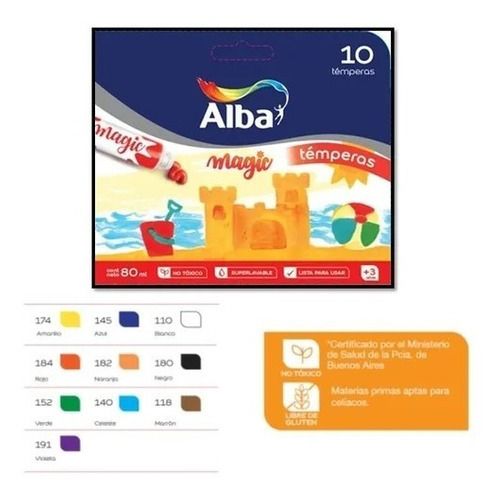 Tempera Albamagic violeta 10 x 8 ml