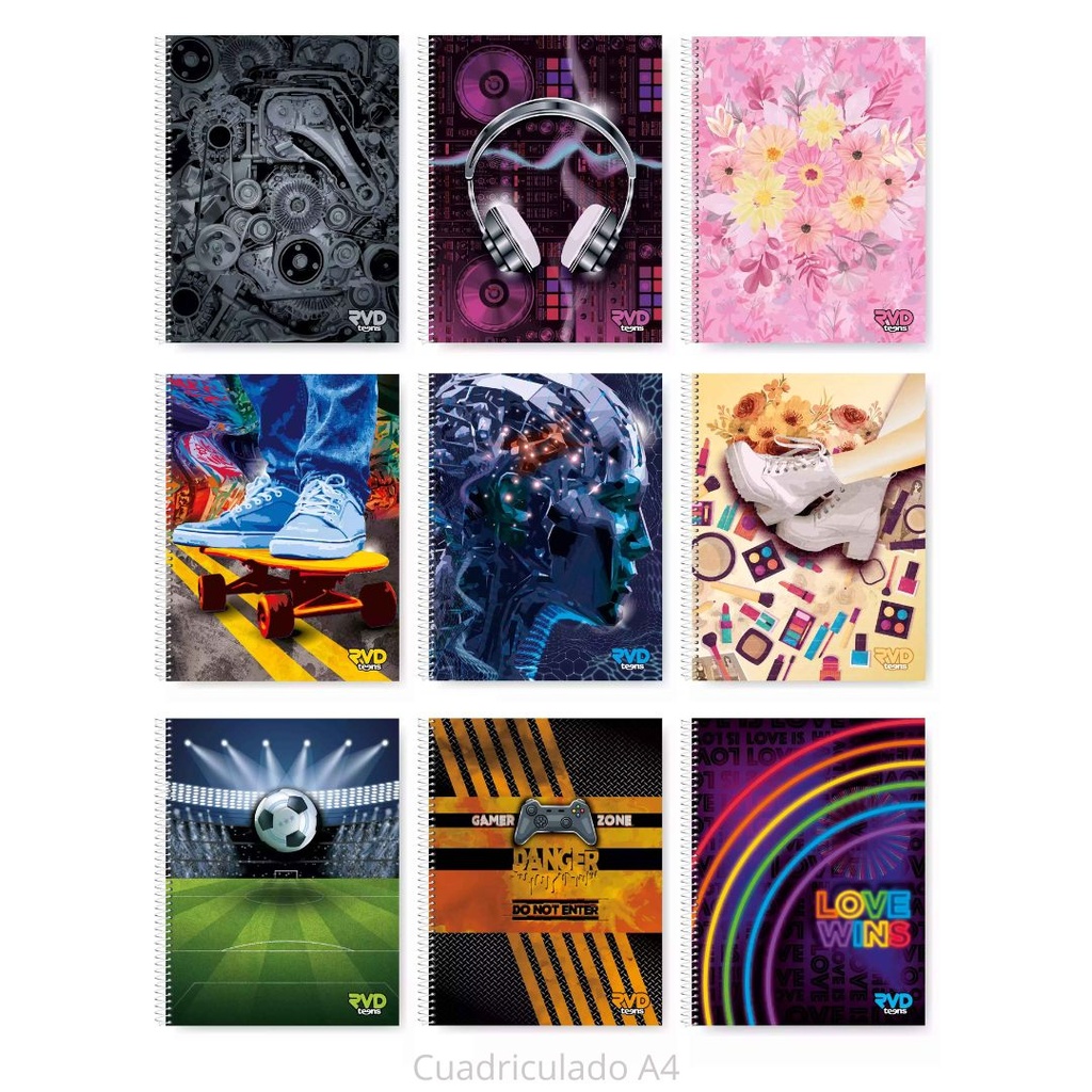 [6359843] CUADERNO A4 ESPIRALADO MY WORLD RIVADAVIA - 150 Hjs Cuadriculado