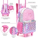 MOCHILA CARRO ALMA MATELASSE ROSA CON LLAVERO 18" - 32x45x15 CM