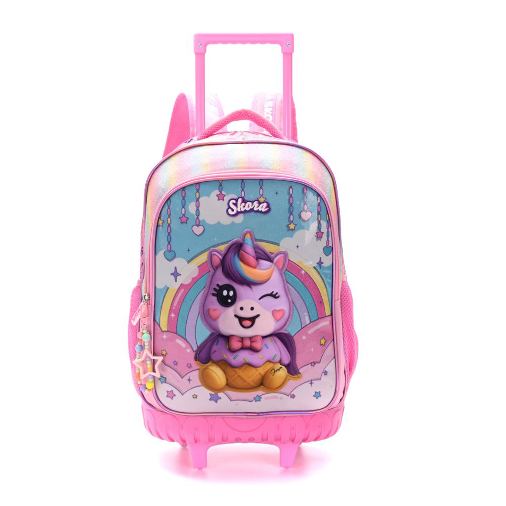 [342914] MOCHILA CARRO REFORZADO Y PLEGABLE THINK HAPPY KAWAII UNICORNIO 16" SKORA