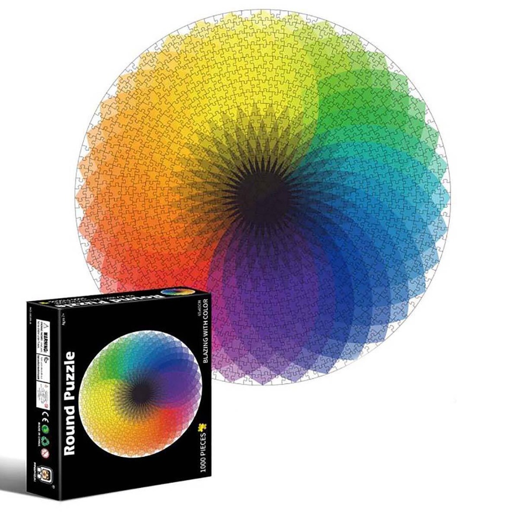 [81FT488] ROMPECABEZAS CIRCULAR 1000 PIEZAS 65x65CM ARCOIRIS CRESKO