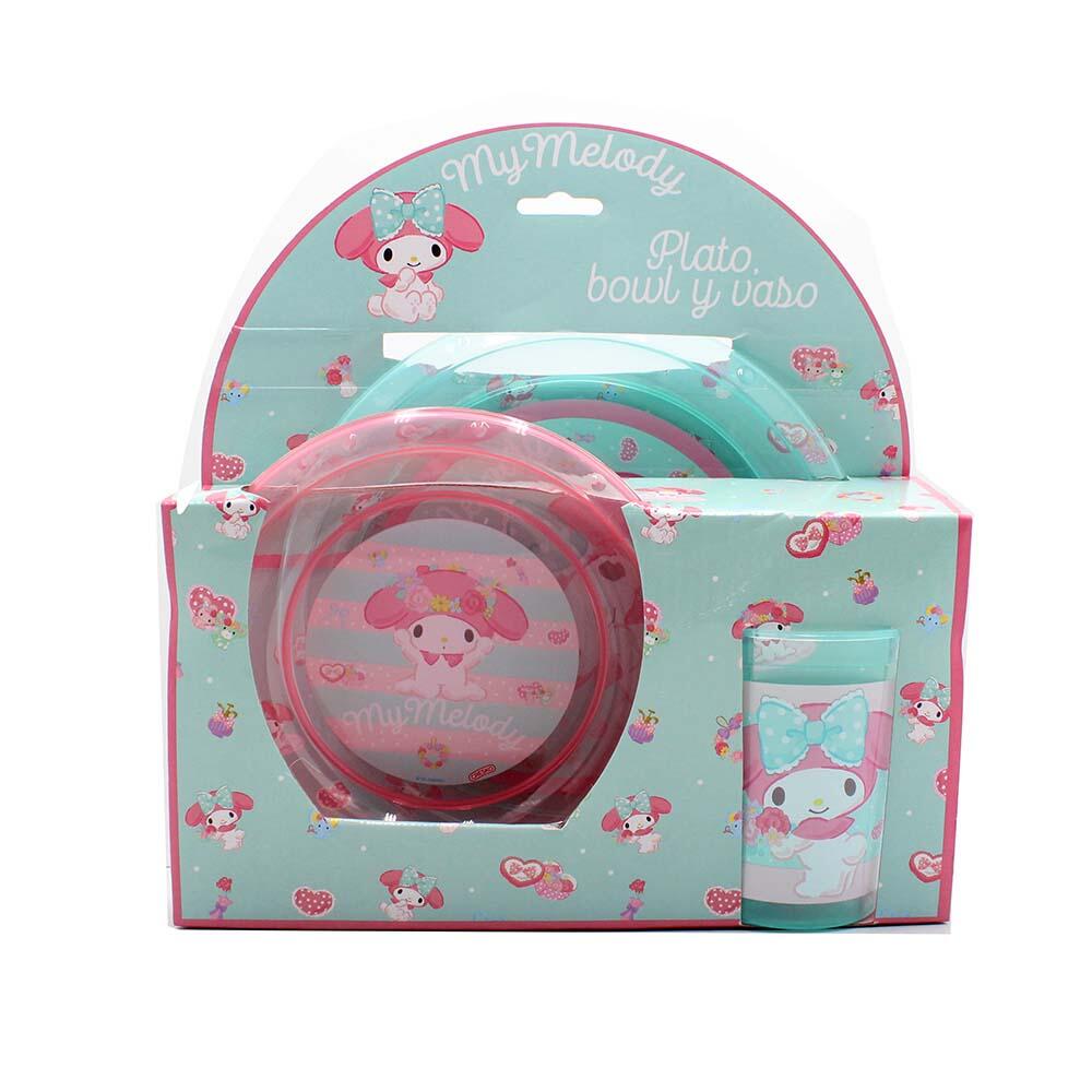 [9SR100] SET PLATO 22CM + BOWL 17CM + VASO 350ML CRESKO