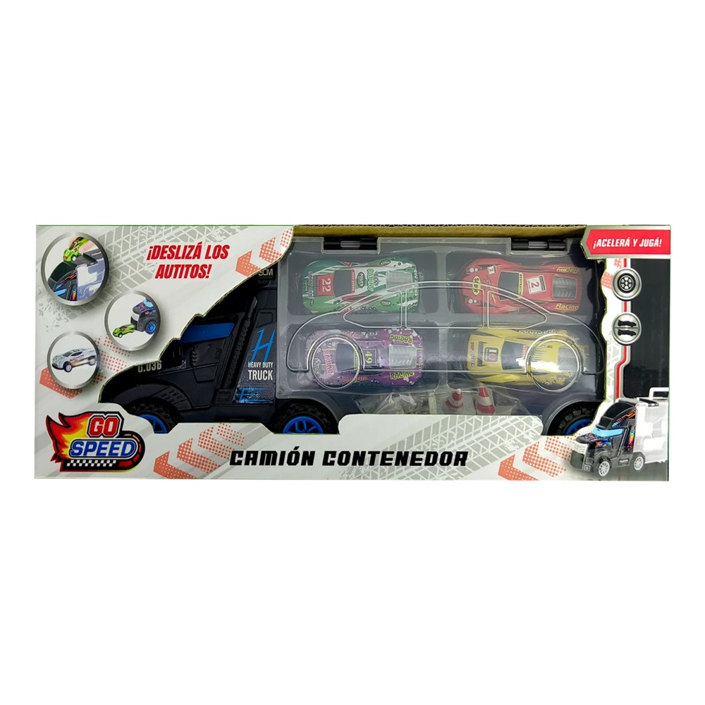 CAMION A FRICCION CON VEHICULOS