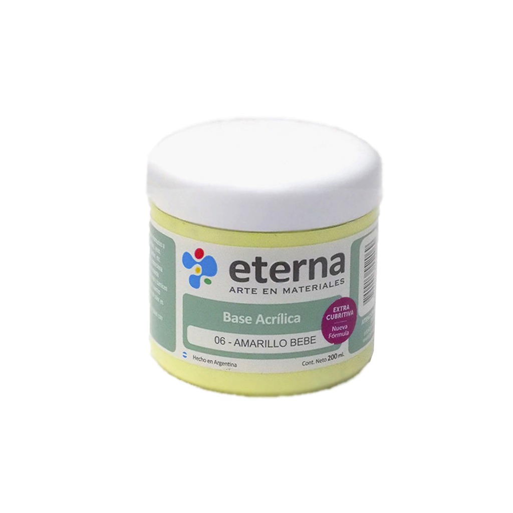 [6055206] Base acrilica Amarillo Bebe 200ml Eterna