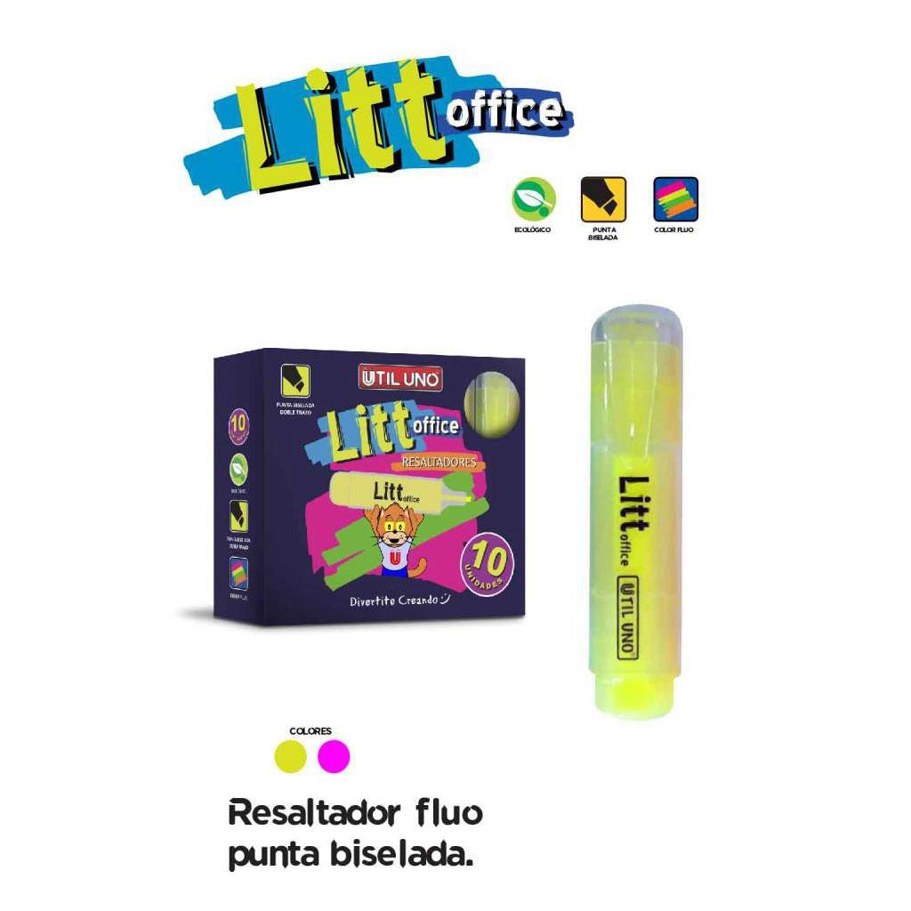 Resaltador Translucido Rosa Util Uno