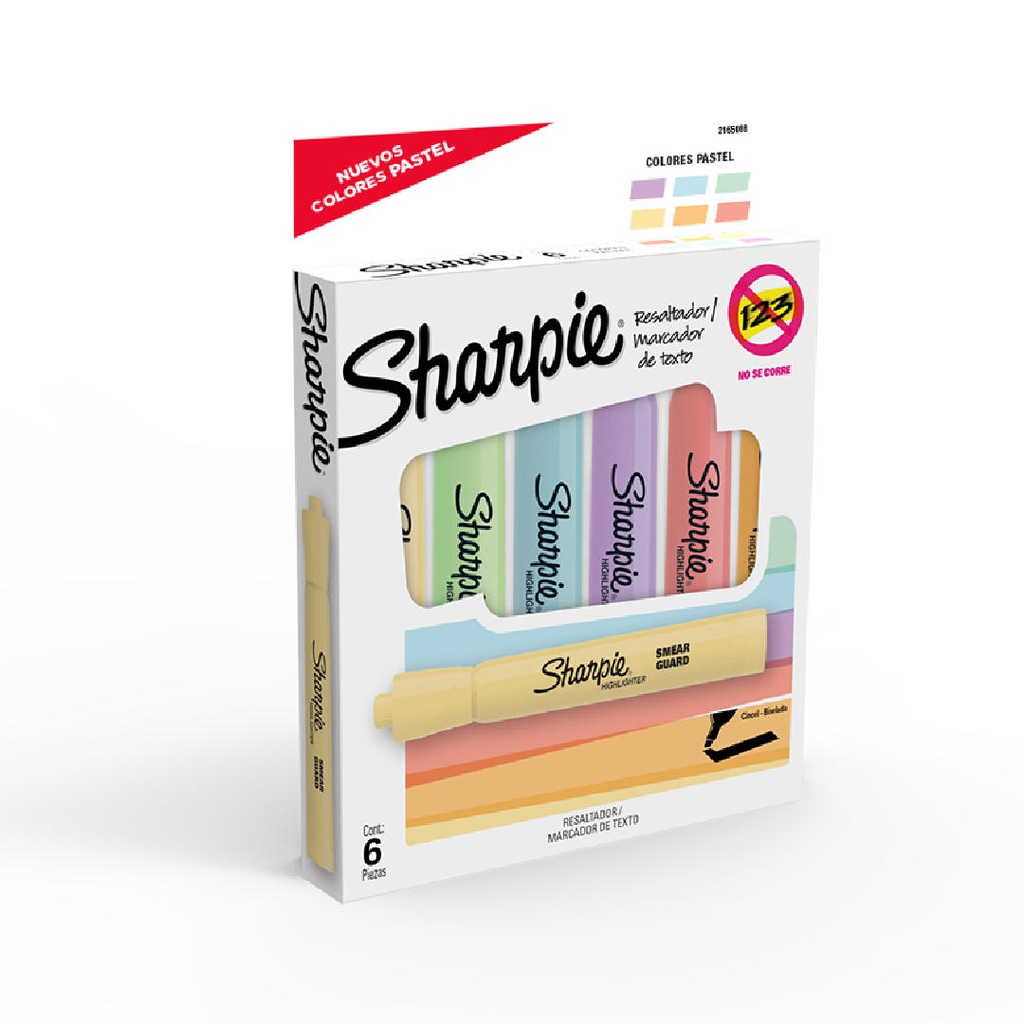 [62165088] Sharpie Accent Tank Estuche x6 Surtido