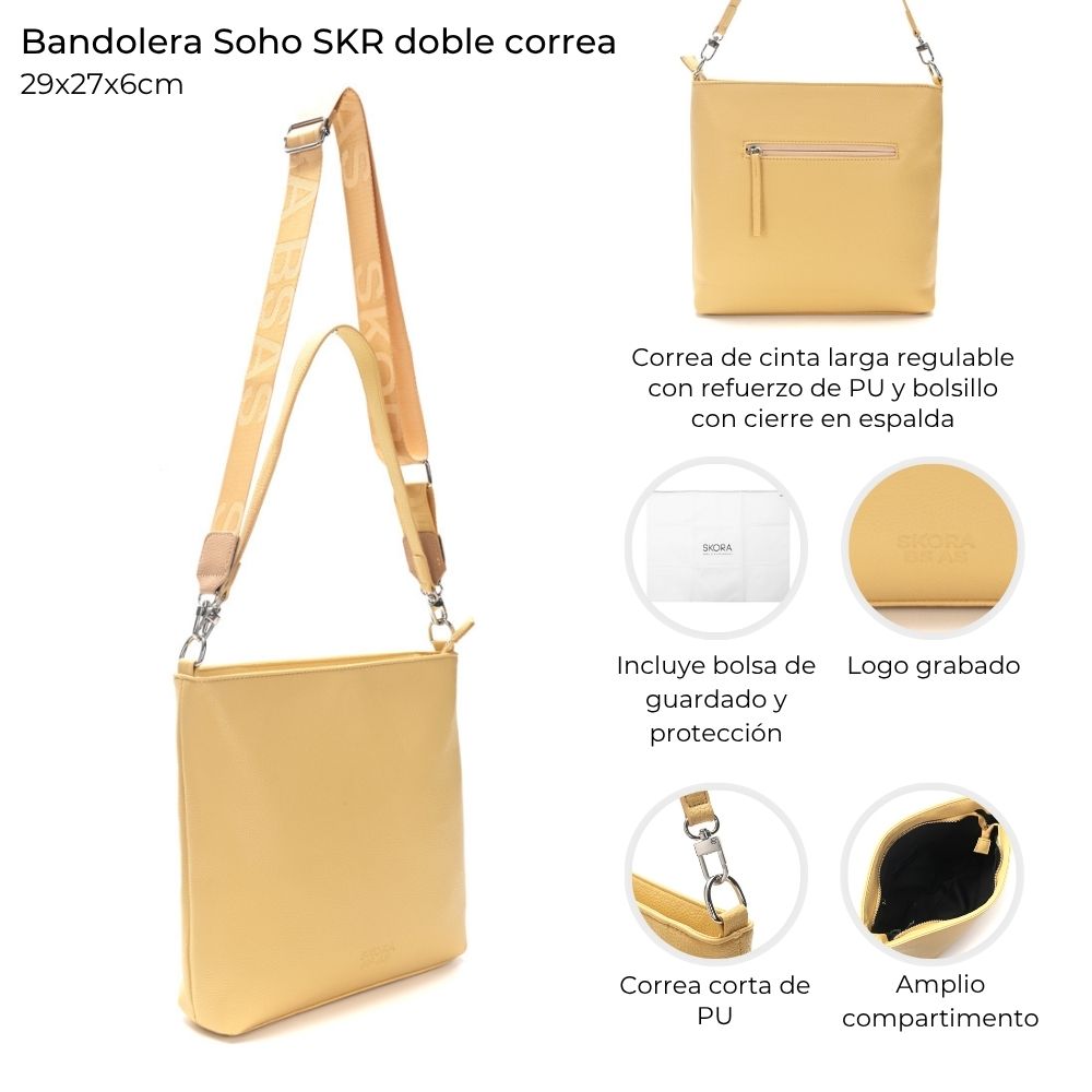 [148209] BANDOLERA SOHO SKORA 29x27x6 CM BUTTERMILK