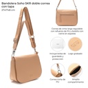 BANDOLERA SOHO SKORA DOBLE CORREA 27x17x8 CM BEIGE
