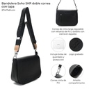 BANDOLERA SOHO SKORA DOBLE CORREA 27x17x8 CM NEGRA