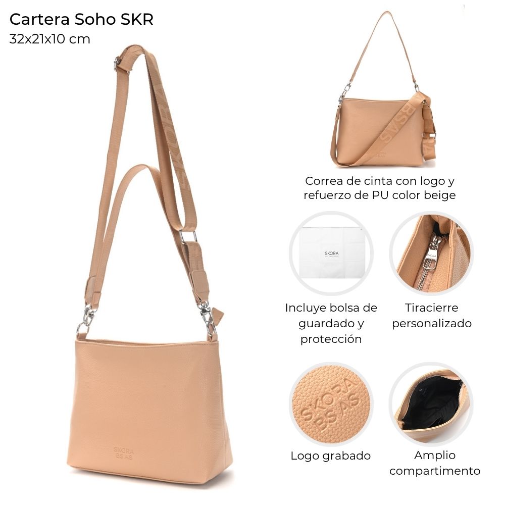 [148219] CARTERA SOHO SKORA 32x21x10 CM BEIGE