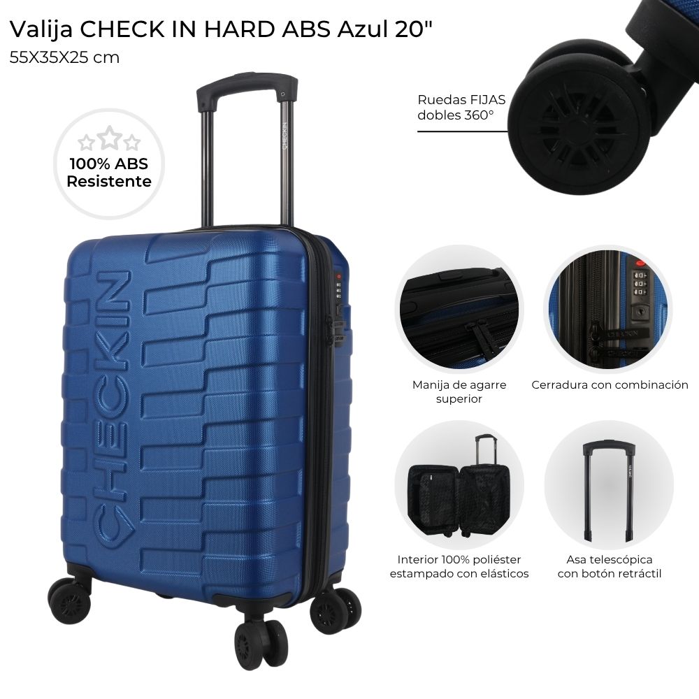 [448135] VALIJA CHECK IN HARD ABS AZUL 20"