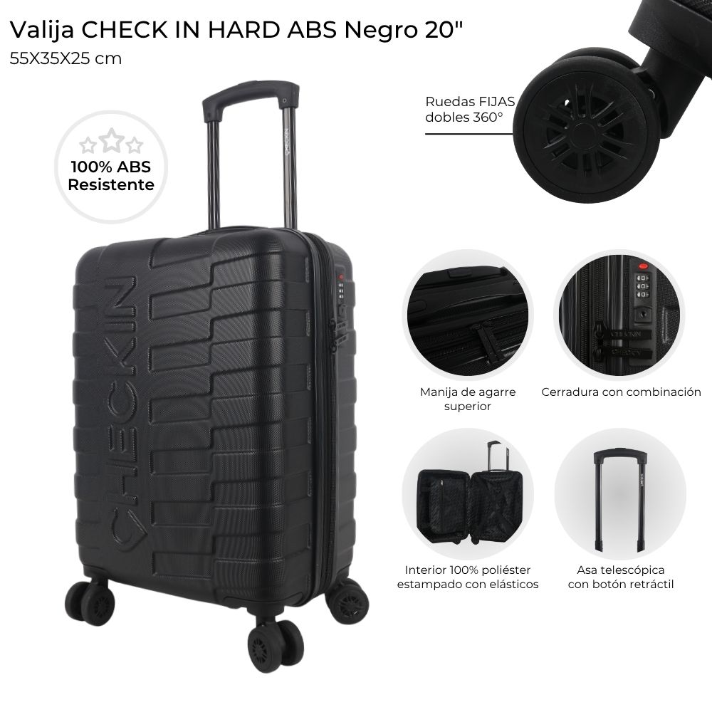 [448136] VALIJA NEW CHECK IN HARD ABS NEGRA 20"