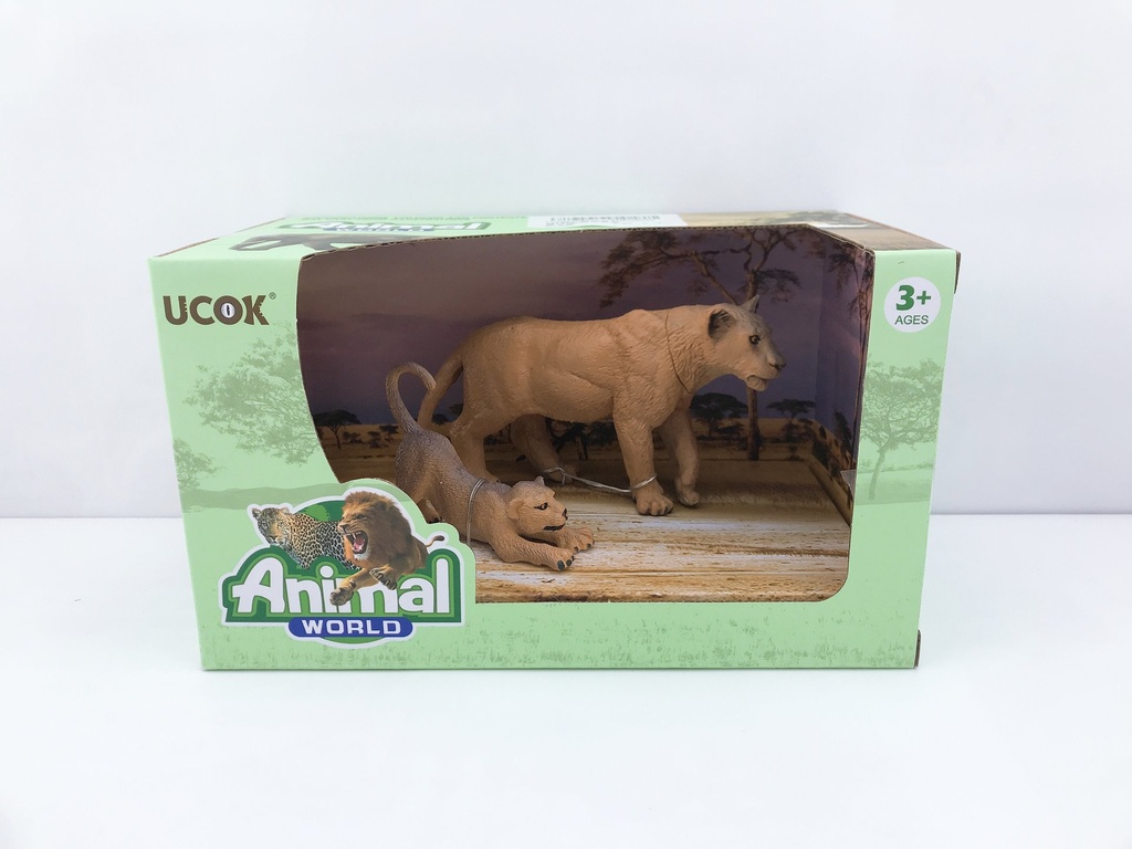 ANIMAL WORLD PLAYSET 19CM PACK X 2 FLIA LEONA