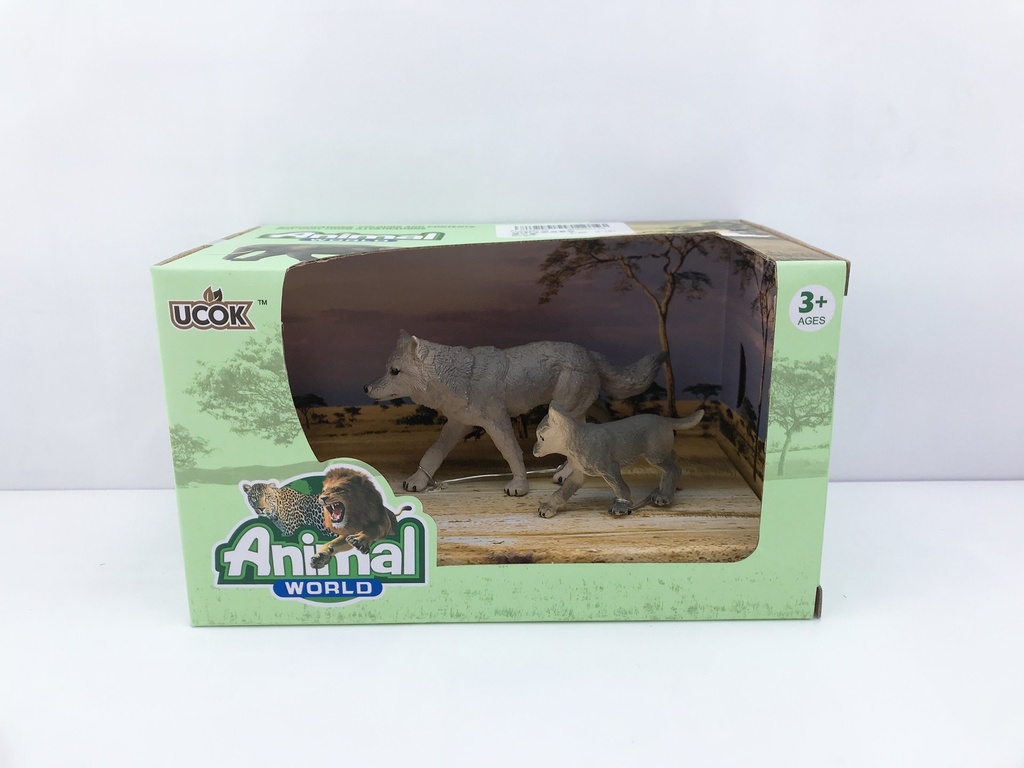 [8199717] ANIMAL WORLD PLAYSET 19CM PACK X 2 LOBOS