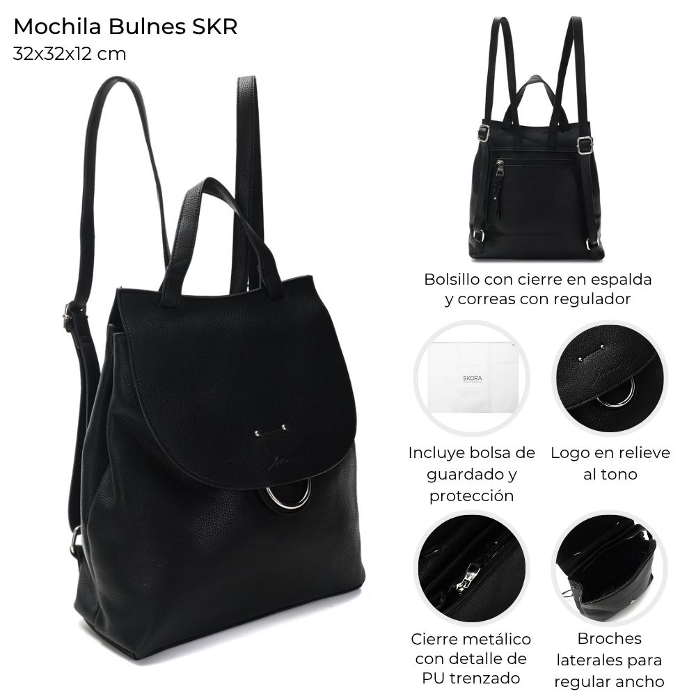[147950] MOCHILA BULNES SKORA NEGRA 32x32x12 CM