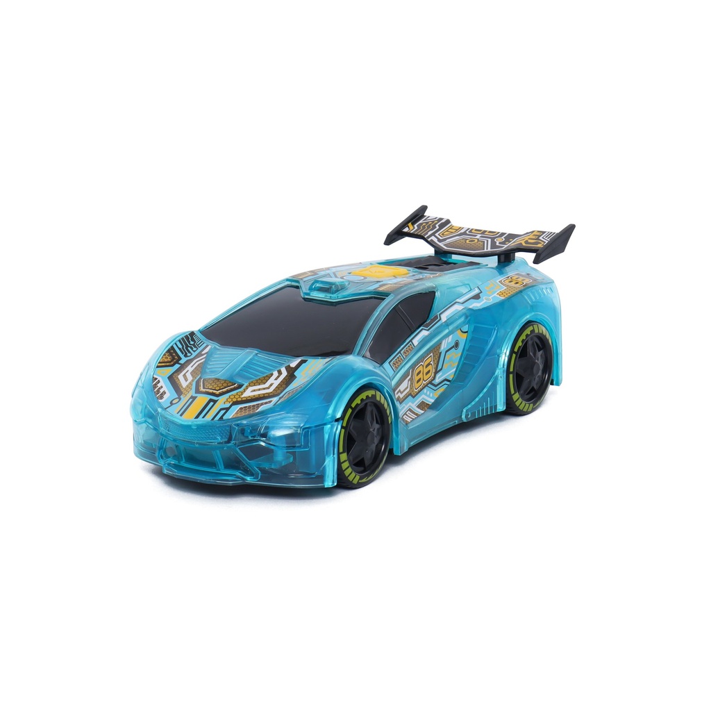 [81IK0523] MOTOR RUSH - AUTO CARRERA CON LUZ Y SONIDO CELESTE