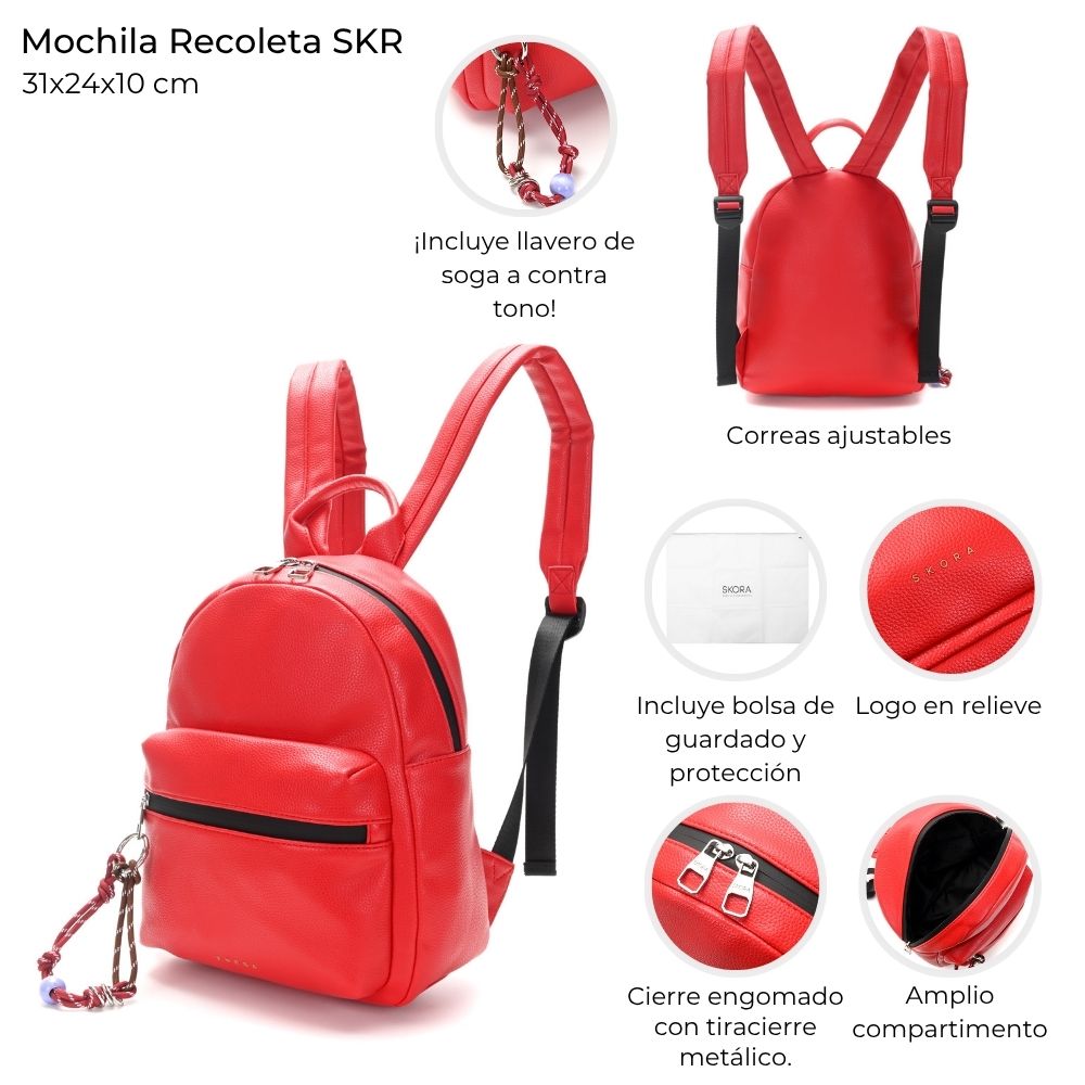 [147977] MOCHILA RECOLETA SKORA ROJO 31x24x10 CM
