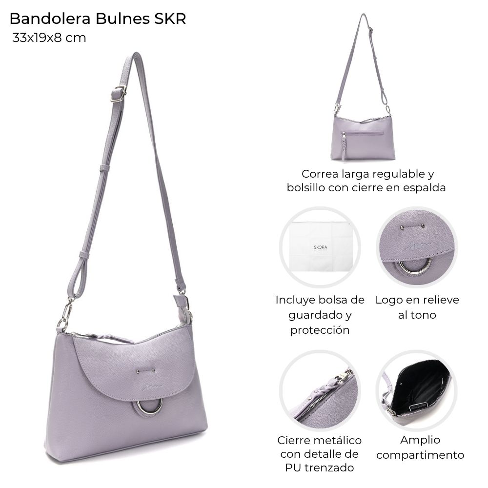 [147957] BANDOLERA BULNES SKORA LAVANDA 33x19x8 CM
