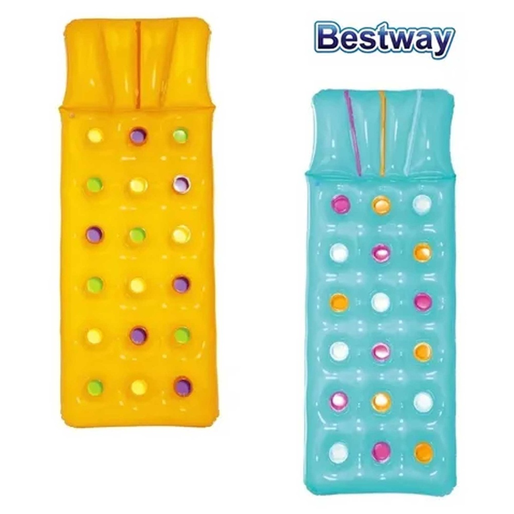 COLCHONETA INFLABLE APOYA VASO SURTIDO 188 X 71CM (B/12) BESTWAY (1628)