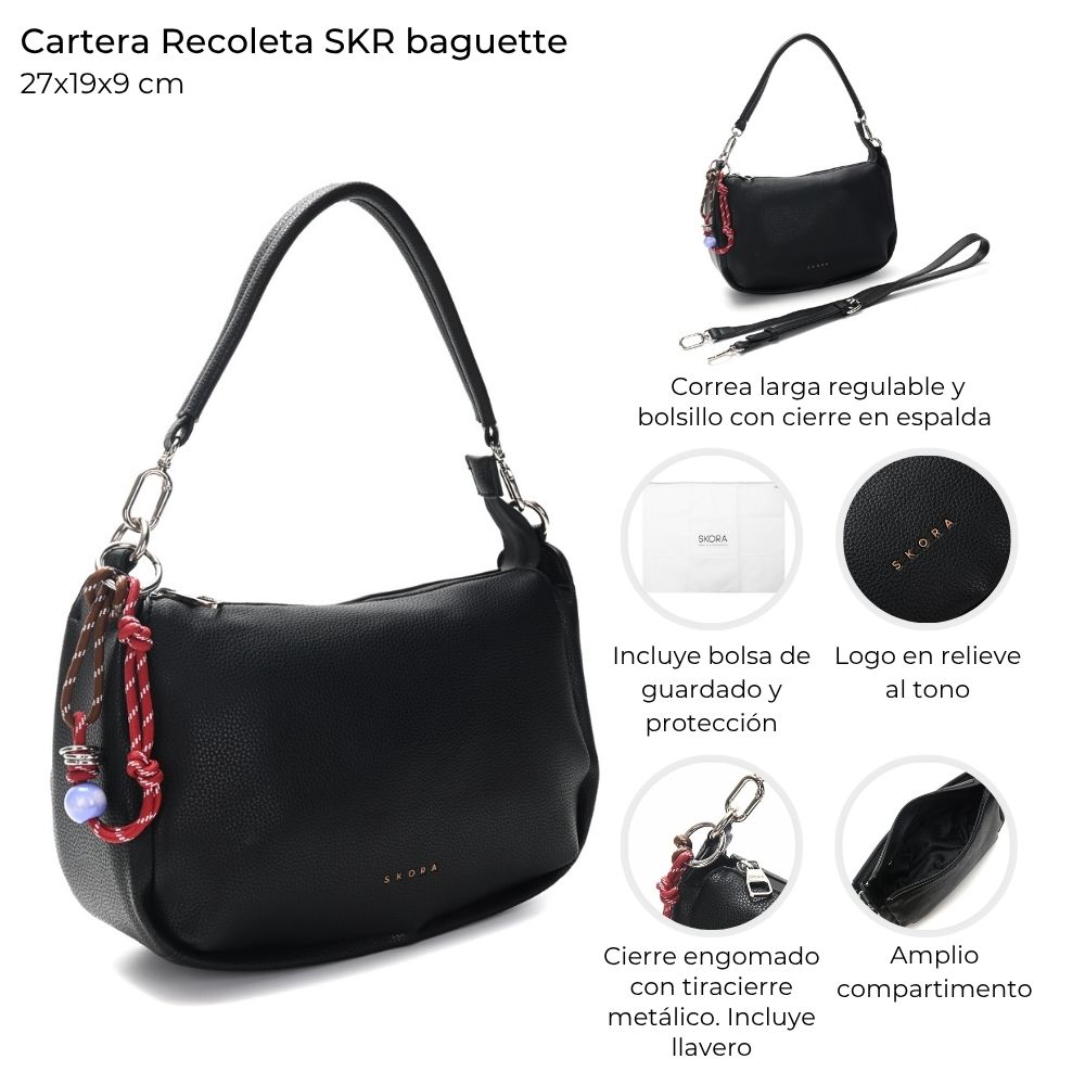 [147962] CARTERA RECOLETA SKORA NEGRA 27x19x9 CM