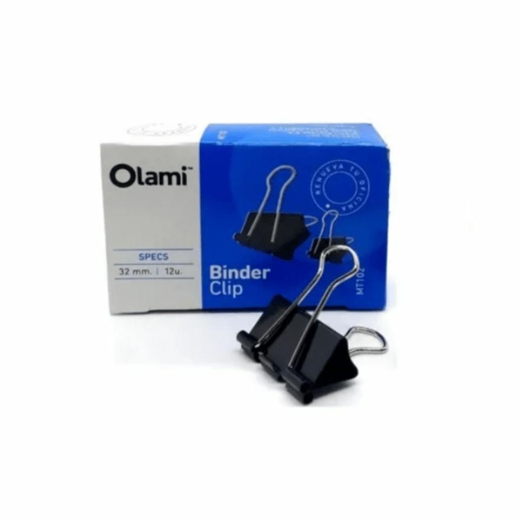[6MT102] Aprieta Papeles Binder Clip 32mm cajita x12