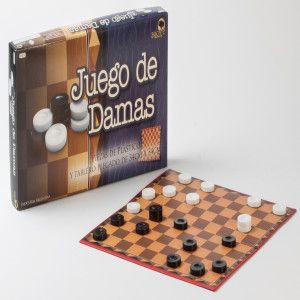[81BI8744] Damas Bisonte Tablero 34x34 fichas plastico